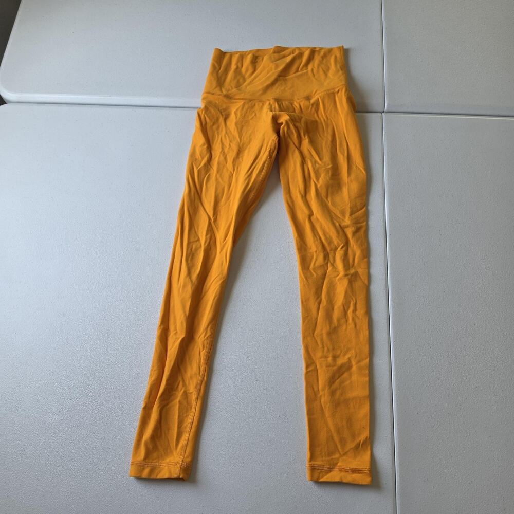 TnAction Leggings Womens XS Yellow High Rise Ankle Yoga Pants Stretch Athletic